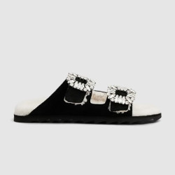 ROGER VIVIER 로저비비에 여성용 다이아몬드 버클 스웨이드 뮬 4583 2COLOR