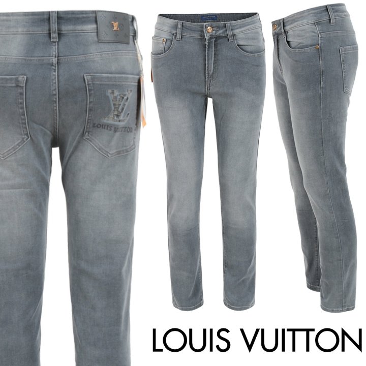 LOUIS VUITTON 루이비통 로고 지오메트릭 그레이 슬림 일자진