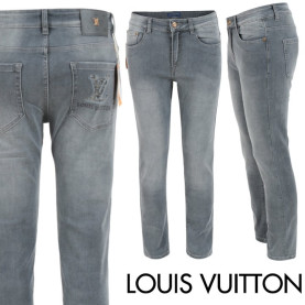 LOUIS VUITTON 루이비통 로고 지오메트릭 그레이 슬림 일자진