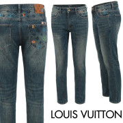 LOUIS VUITTON 루이비통 컬러 자수 워싱 슬림 일자진