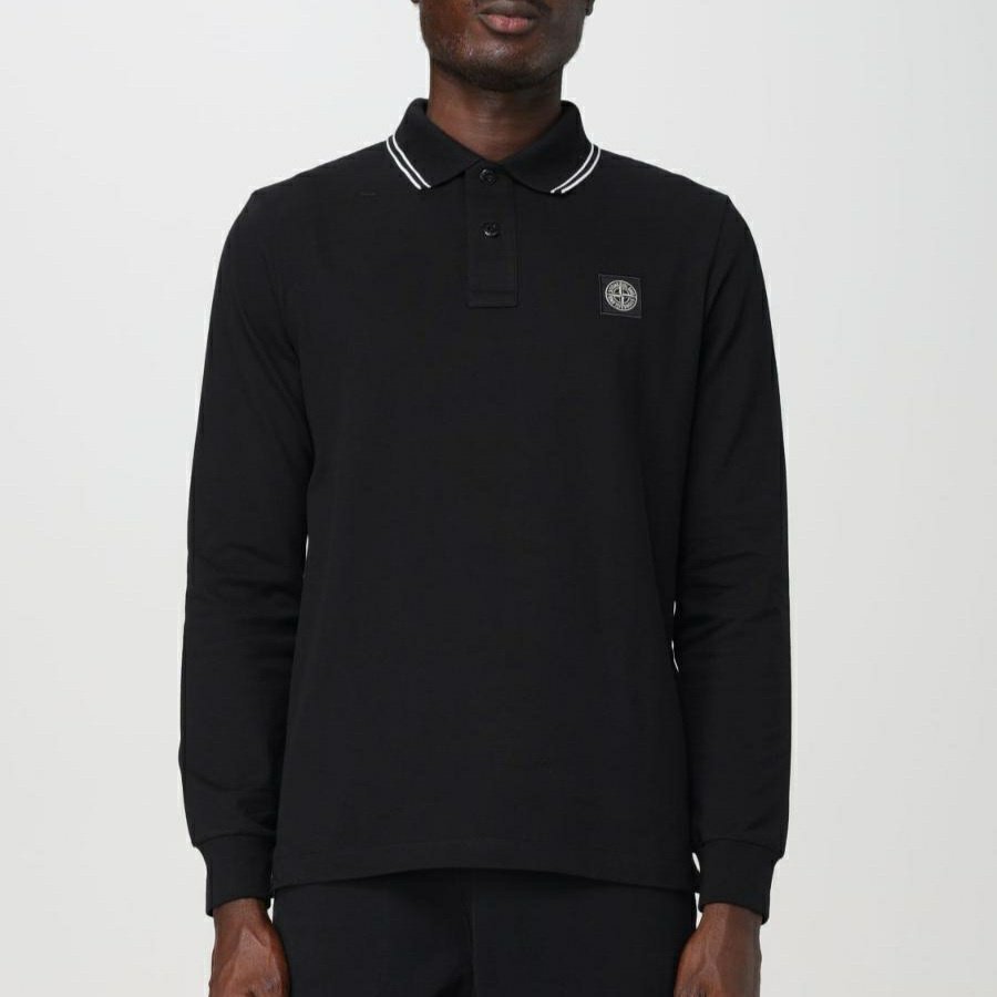 STONE ISLAND 스톤아일랜드 배색 카라 긴팔