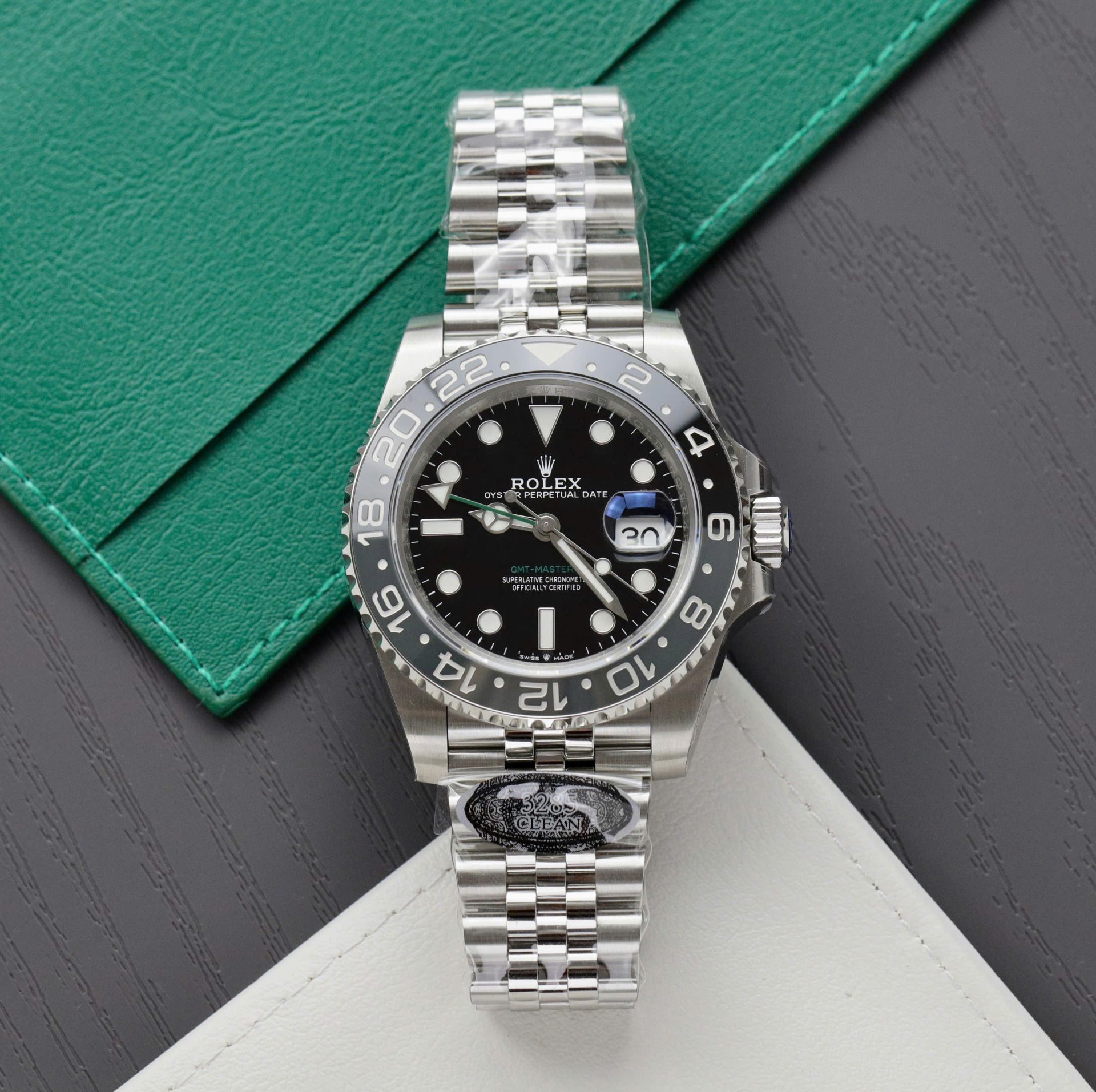 ROLEX 로렉스 GMT 마스터 II 브루스 웨인 쥬빌레 SS 브레이슬릿 40mm 126710 GRNR