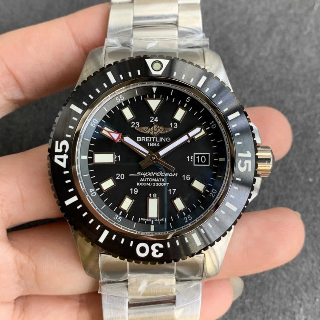 BREITLING 브라이틀링 슈퍼오션 스페셜 에디션 블랙 다이얼 SS 브레이슬릿 44mm Y1739310