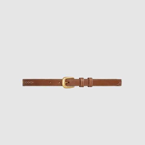 CELINE 셀린느 빈티지 카프스킨 자수 웨스턴 벨트 45BBO3 2COLOR