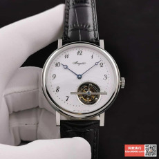 BREGUET 브레게 뚜르비옹 울트라씬 클래식 컴플렉스 화이트골드 레더 스트랩 42mm 5367PT/29/9WU