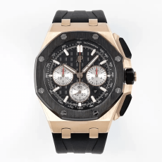 AUDEMARS PIGUET 오데마피게 로얄오크 오프쇼어 크로노그래프 블랙 다이얼 RG 세라믹 블랙 러버 밴드 44mm 26420