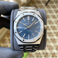 AUDEMARS PIGUET 오데마피게 로얄오크 블루 텍스처 다이얼 SS 브레이슬릿 41mm V3 15400ST