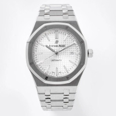 AUDEMARS PIGUET 오데마피게 로얄오크 화이트 텍스처 다이얼 스틸 SS 브레이슬릿 V2 41mm 15400ST