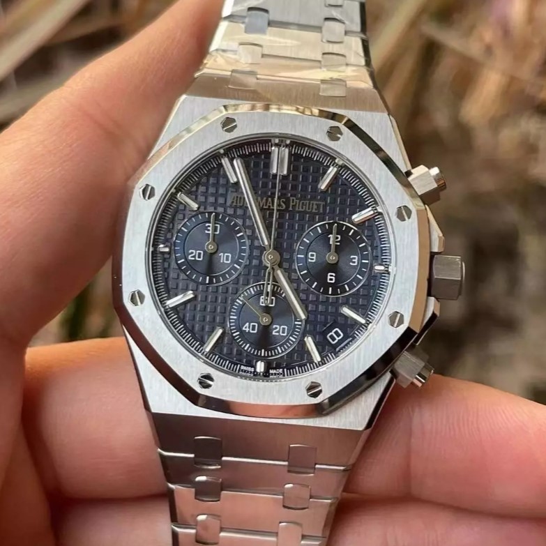 AUDEMARS PIGUET 오데마피게 로얄오크 크로노그래프 블루 텍스처 다이얼 스틸 SS 브레이슬릿 41mm 26240ST