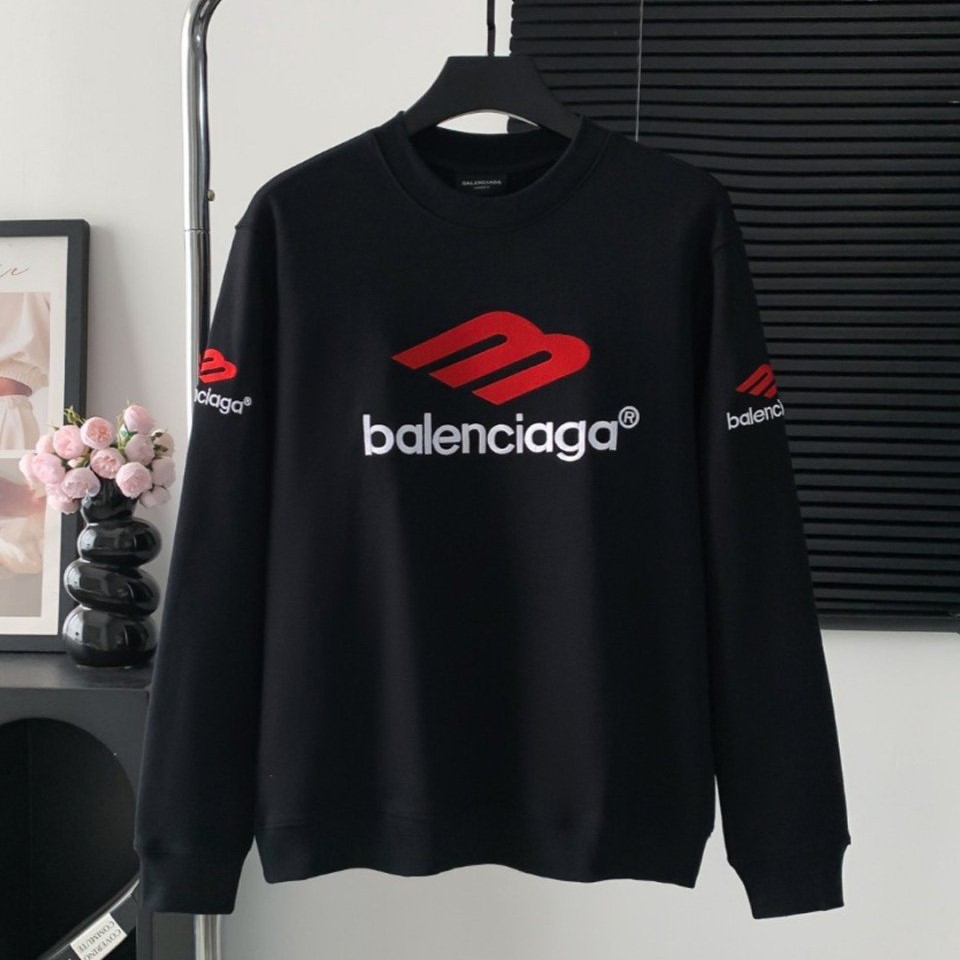 BALENCIAGA 발렌시아가 자수 로고 라운드 맨투맨 남여공용