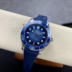 OMEGA 오메가 씨마스터 75주년 다이버 블루 세라믹 다이얼 러버밴드 42mm 210.32.42.20.03.002