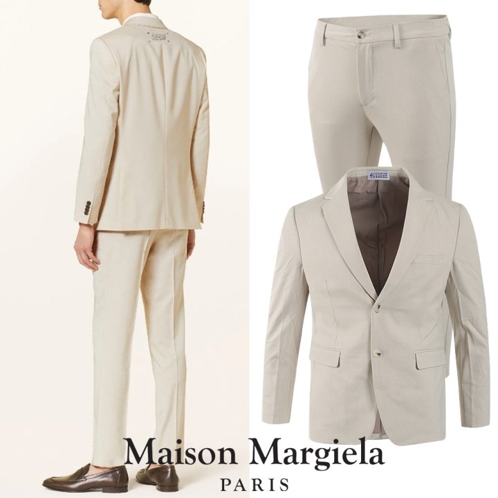 MAISON MARGIELA 메종마르지엘라 넘버로고 레더탭 싱글 슬림슈트