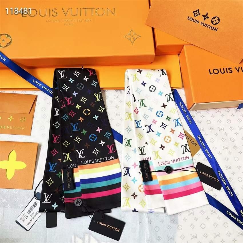 LOUIS VUITTON 루이비통 컬러로고 실크 방도