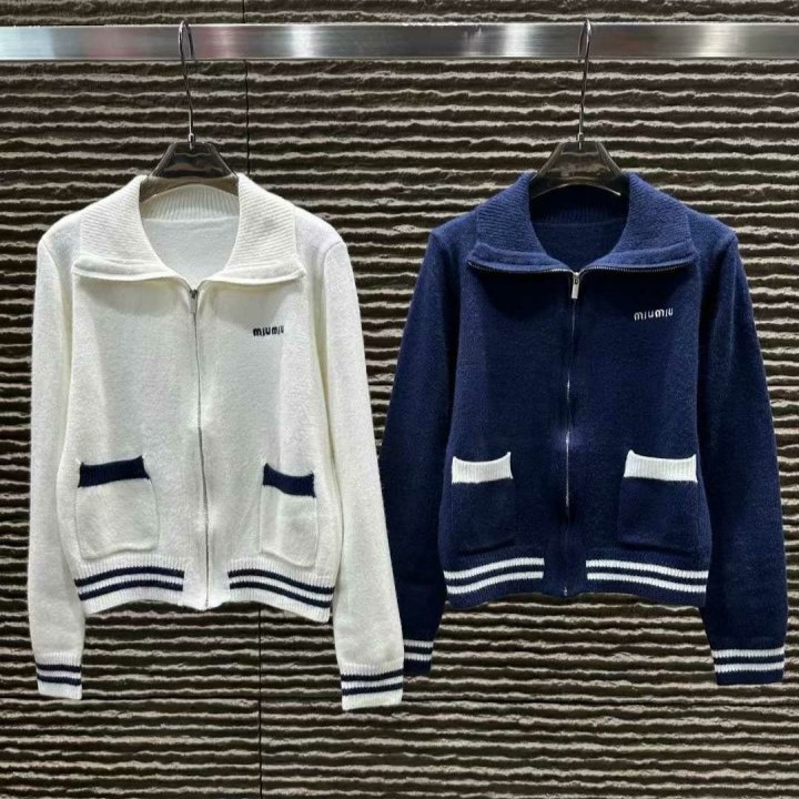 MIUMIU 미우미우 라펠 니트 집업 