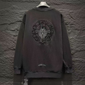 CHROME HEARTS 크롬하츠 스틸 크로스 피그먼트 로고 맨투맨