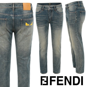 FENDI 펜디 몬스터 로고 중청 슬림 일자진