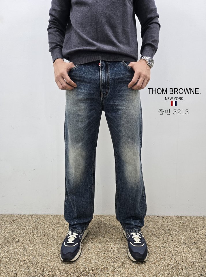 THOM BROWNE 톰브라운 세미와이드 청바지