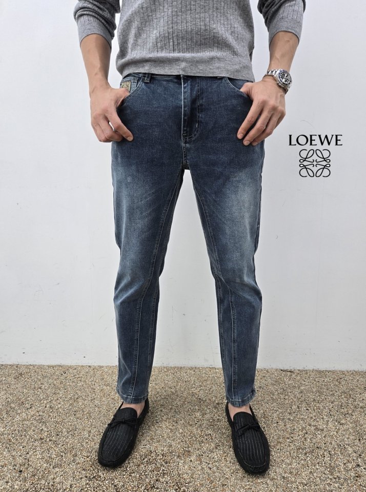 LOEWE 로에베 스판 일자 청바지