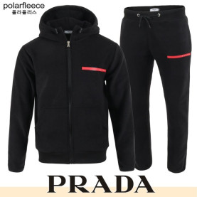 PRADA 프라다 레드 로고 폴라폴리스 셋업