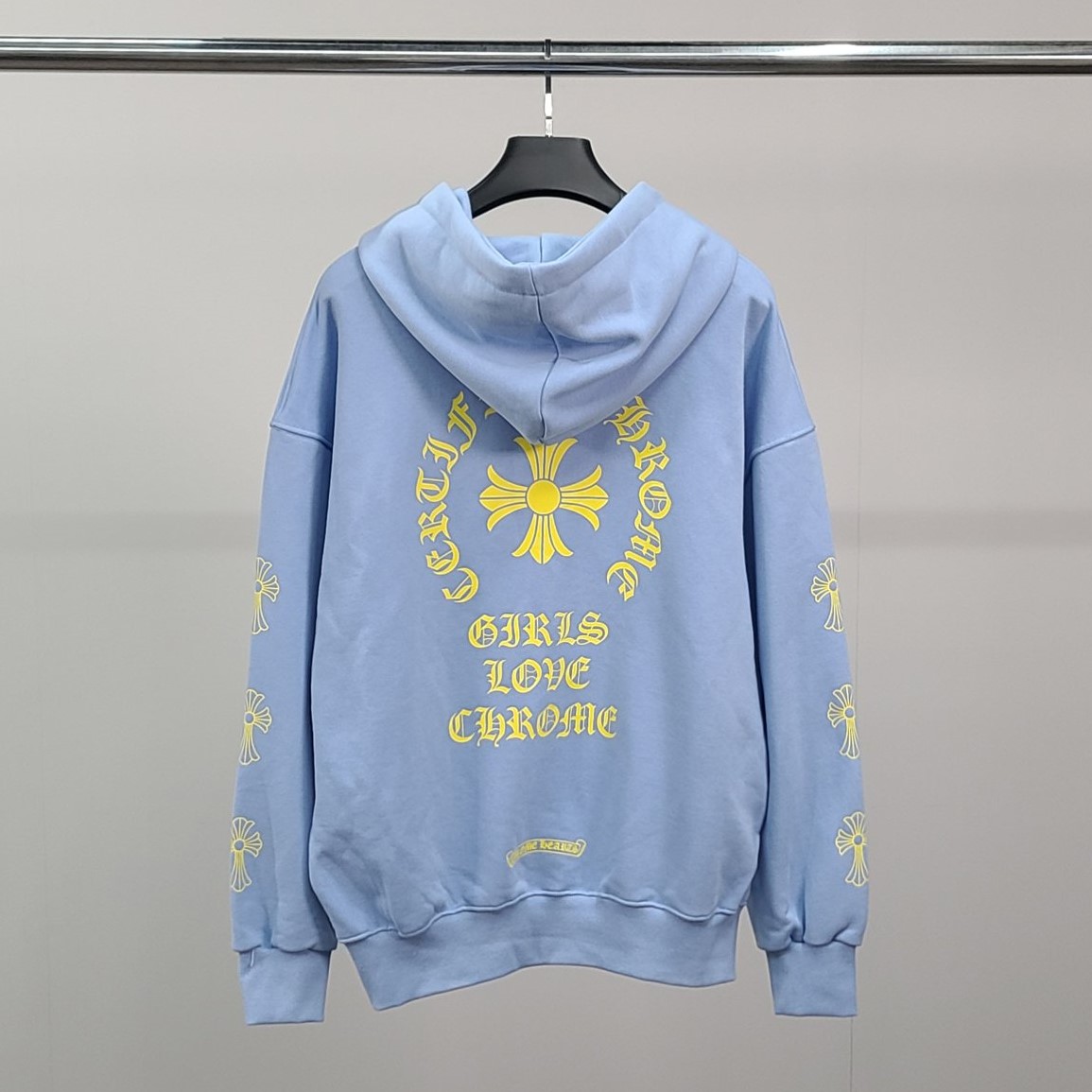 CHROME HEARTS 크롬하츠 옐로우 말굽 오버핏 후드티