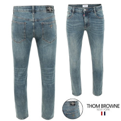 THOM BROWNE 톰브라운 마린레더 러스티 워싱 슬림진
