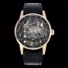 AUDEMARS PIGUET 오데마피게 코드 11.59 투르비옹 스켈레톤 다이얼 로즈골드 블랙 가죽 스트랩 41mm 26600CR
