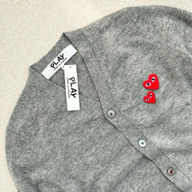 COMME DES GARCONS 꼼데가르송 더블 레드와펜 라운드 가디건
