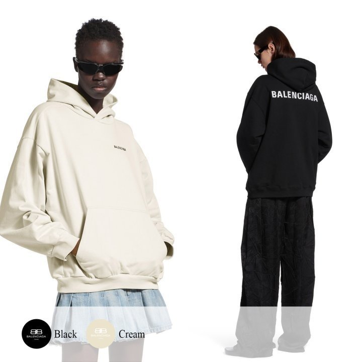 BALENCIAGA 발렌시아가 더블 로고 자수 후드