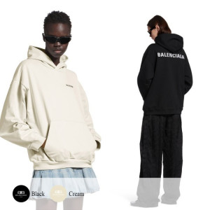 BALENCIAGA 발렌시아가 더블 로고 자수 후드