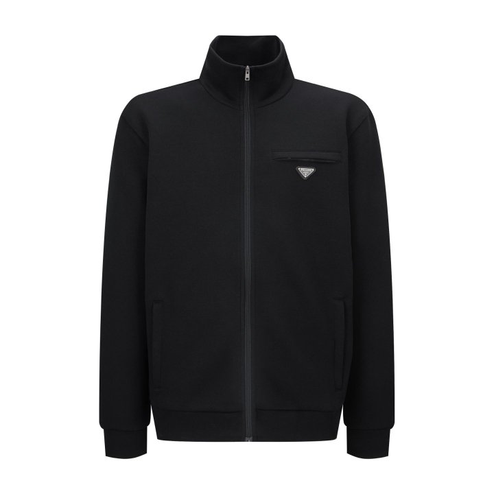 PRADA 프라다 새틴 저지 텍스처 집업