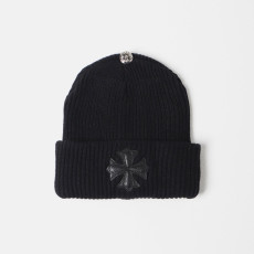 CHROME HEARTS 크롬하츠 크로스 레더 패치 비니