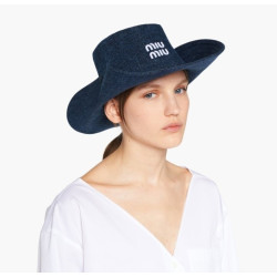 MIUMIU 미우미우 로고 데님 햇