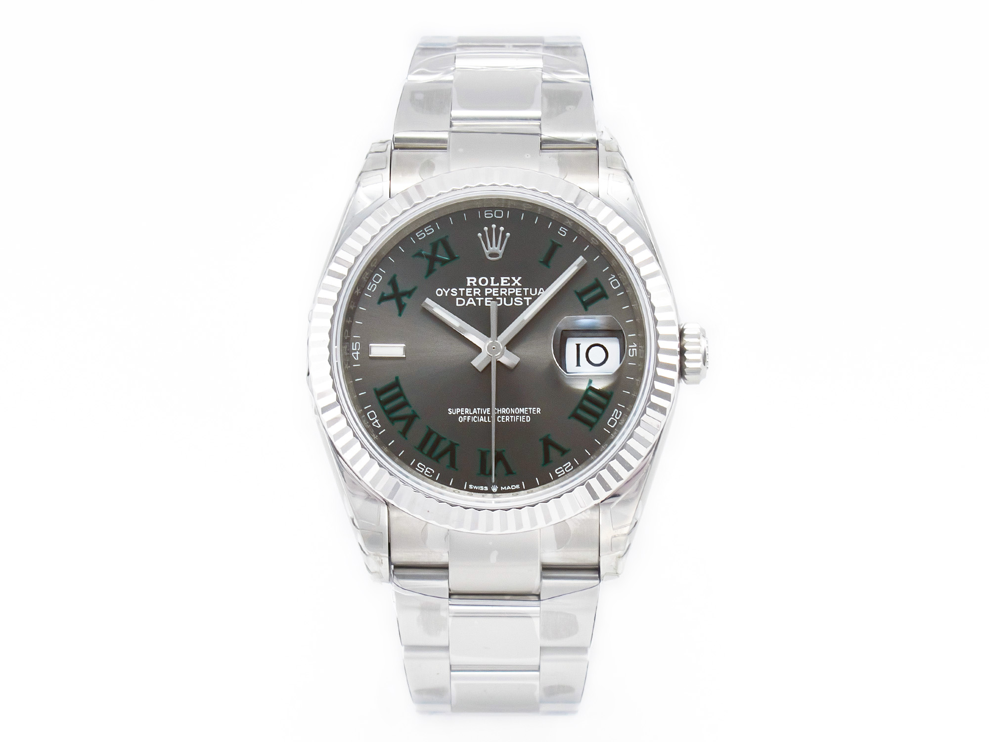 ROLEX 로렉스 데이저스트 그레이 윔블던 로만 다이얼 SS 오이스터 41mm 최신 V2버전 126334