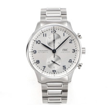 IWC 아이더블유씨 포르투기저 크로노그래프 화이트/블루 다이얼 스틸 SS브레이슬릿 40mm IW371617