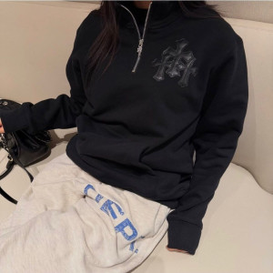 CHROME HEARTS 크롬하츠 F01 세메터리 크로스 쿼터 지퍼 스웨트셔츠 맨투맨