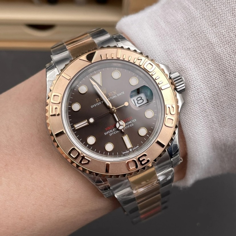 ROLEX 로렉스 요트마스터 브라운 다이얼 로즈골드 콤비 40mm 126621