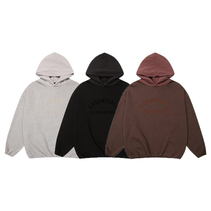 FEAR OF GOD 피어오브갓 에센셜 835 톤온톤 로고 플리스 나일론 후드
