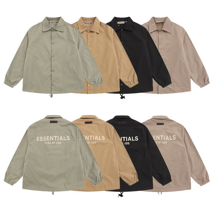 FEAR OF GOD 피어오브갓 에센셜 1105 백 로고 코치 자켓