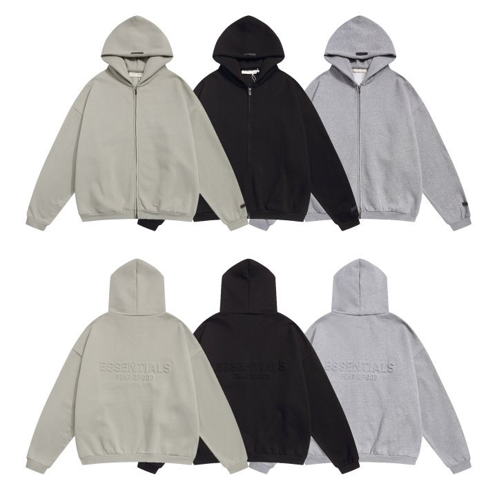 FEAR OF GOD 피어오브갓 에센셜 2008 클래식 플리스 풀 후드 집업