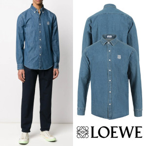 LOEWE 로에베 아나그램 자수 데님 셔츠