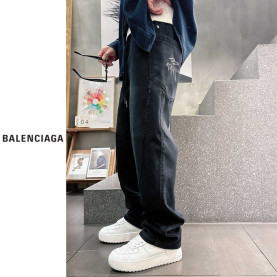 BALENCIAGA 발렌시아가 블랙 워싱 기모 팬츠