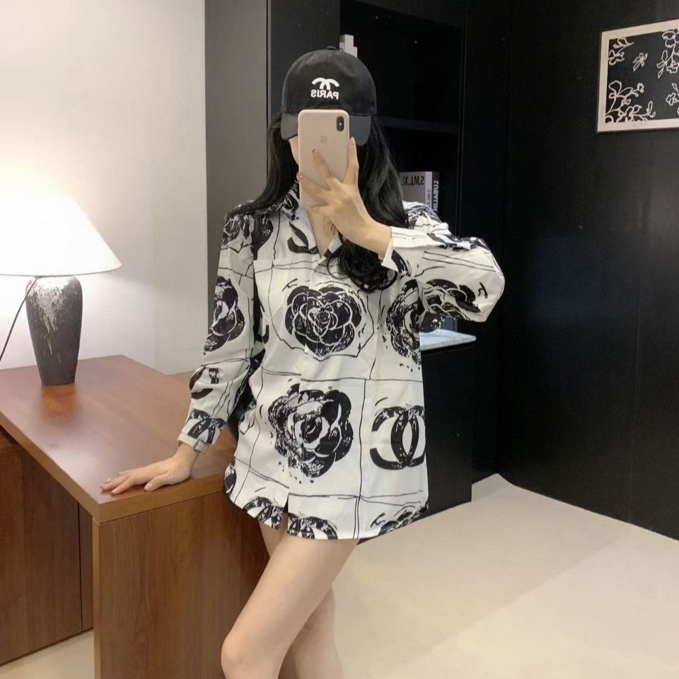 CHANEL 샤넬 꽃 블라우스