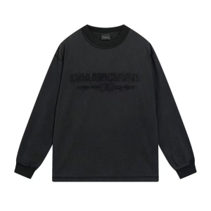 BALENCIAGA 발렌시아가 3289 디스트레스드 로고 구제 워싱 롱 슬리브