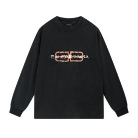 BALENCIAGA 발렌시아가 3292 BB 아이콘 스텐실 워싱 롱 슬리브