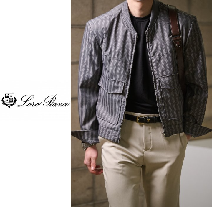 LOROPIANA 로로피아나 스트라이프 블루종 2COLOR
