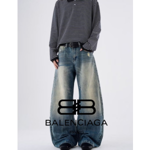BALENCIAGA 발렌시아가 블루컷팅 팬츠