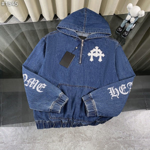CHROME HEARTS 크롬하츠 트리플화이트 패치 데님 아노락 후드