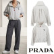 PRADA 프라다 레더 삼각 셔링 후드 윈드자켓 2COLOR