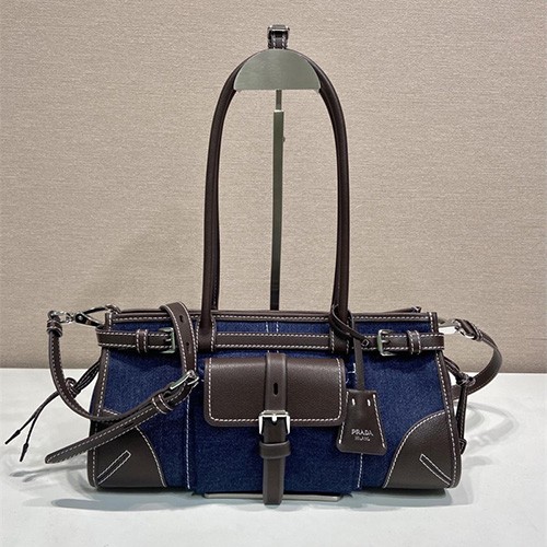 PRADA 프라다 시그니처 미디엄 데님 숄더백 1BA426