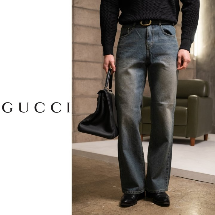 GUCCI 구찌 플레어진 워싱 데님 청바지 2COLOR